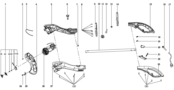 Page A Diagram and Parts List for WS600-B2 3 Black and Decker Trimmer